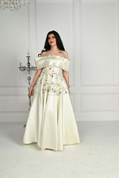 vela Queens Gown Off Shoulder Colorful Flower Embroidery Corset Back Evening ...
