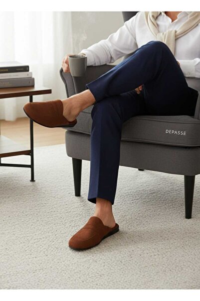 DEPASSE Men's Suede Slippers Home Office Guest Dowry Groom
