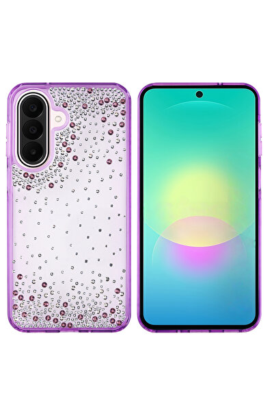 zore Galaxy A27 Kılıf Kamera Yükseltili Simli Damla Taşlı Silikon SHRP