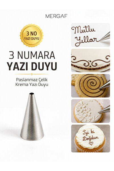 MERGAF Krema Duyu ve Pasta Süsleme Ucu, Doğum Günü Pasta Yazı Yazma Duyu 2 Ad...