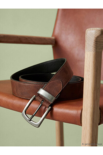 LC Waikiki Trendlucky Leather Look Men's Belt with a Difference