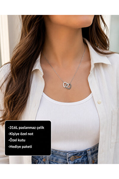 HER ŞEY NOTA www.herseynota.com Velmora Interlocking Hearts Women's Necklace ...