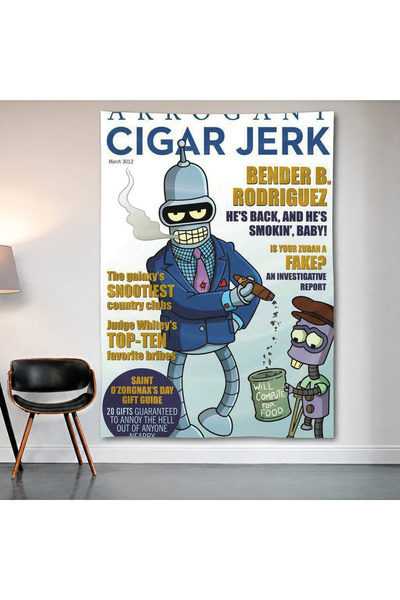 Geek Cultcha Bender – Cigar Jerk Wall Covering Wall Tapestry First Quality Sa...