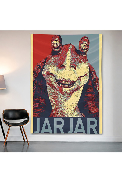 Geek Cultcha Jar Jar Binks Wall Covering Wall Tapestry First Quality Satin Fa...