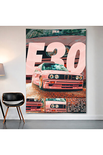 Geek Cultcha Bmw E30 Wall Covering Wall Tapestry First Quality Satin Fabric P...