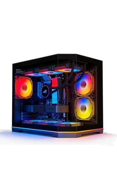 Atheron Lion Panoramik Siyah Gaming Kasa 6x120mm ARGB Fanlı 360mm Sıvı Soğutm...