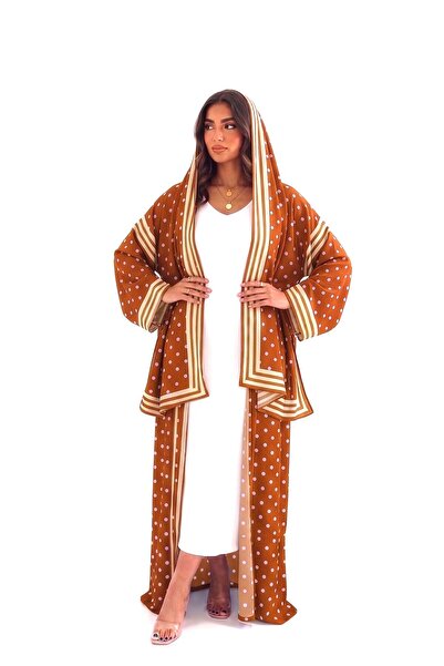 orastelle Rust Polka Dot Abaya