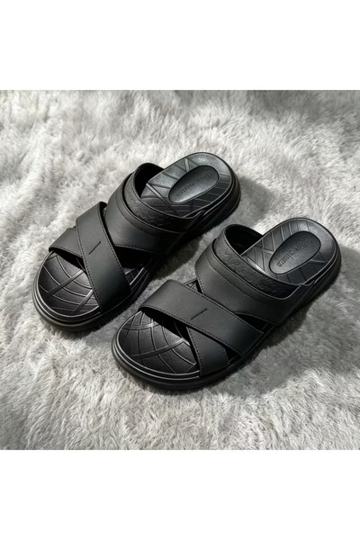 Bleco Men's non-slip slippers/sandals, double buckle design, suitable for ind...