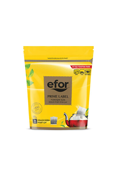 EFOR ÇAY Efor Prime Label Demlik Poşet Siyah Çay 30 gr x 35 Adet