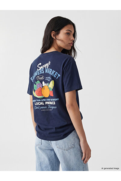 LC Waikiki Tricou de damă din bumbac 100% cu imprimeu Snoopy
