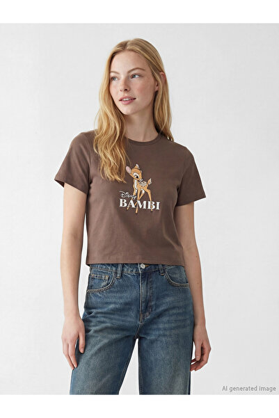 LC Waikiki Crew Neck Bambi Printed Women's T-Shirt