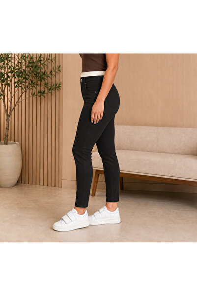 QYA Clothing Women's Black Lycra Steel Fabric High Waist Ankle Length Pants w...