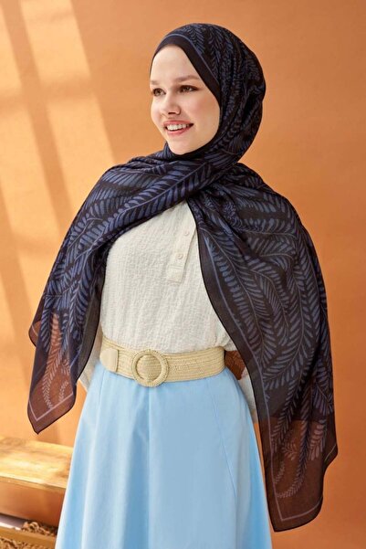 Silk Home Riva Shawl Tencel Boston Fern Blue Black