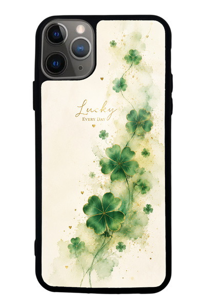 Spoyi iPhone 11 Pro Max Glossy Phone Case with Lucky Clover Whisper Design