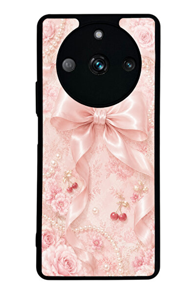 Spoyi Realme 11 Pro Cherry Blush Bow Tasarımlı Glossy Telefon Kılıfı