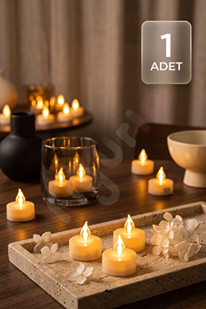 figurio LED Tealight Mum / Pilli Dekoratif Mum / Sıcak Sarı Işık / Piller Dah...