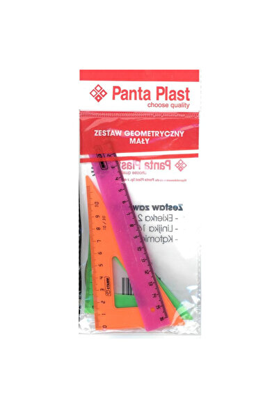 Panta Plast Set geometric mic Panta Plast, echera, rigla 16 cm, raportor, pla...