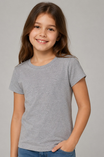 KİAGU Kısa Kol T-Shirt Gri Basic Terletmeyen Esnek Kumaş Pamuklu Mevsimlik Gr...