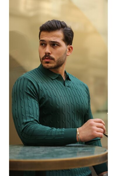 Livizmir Moda Men's Hair Weave Pattern Long Sleeve Knitwear