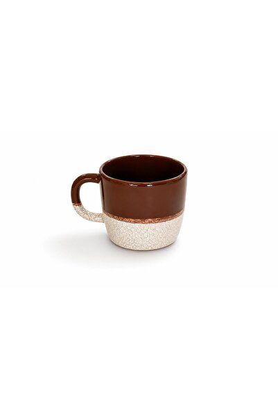 Morey Handmade Double Color Brown White Ceramic Mug Cup