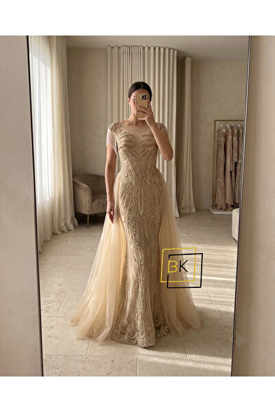 Generic Luxury Full Beading Mermaid Evening Dress with Ruffled Shoulders and ...