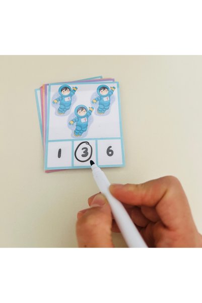 Loyameri Kidsshop Space-Planets Cirt Cirtli Activity and Educational Cards with Summer Eraser Pen