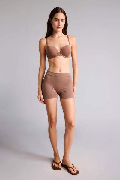 DeFacto Elastic Waist Gray Seamless Ribbed Boxer I0628Ax26Hs
