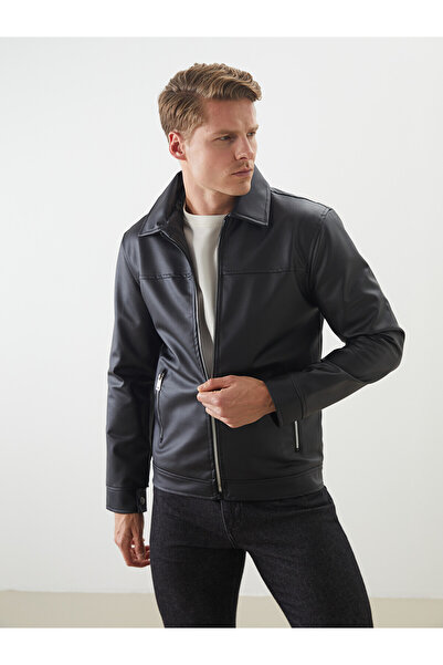 LC Waikiki Vizyon New Season Slim Fit Shirt Collar Men's Leather Look Jacket