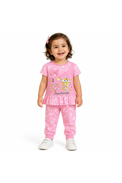 Generic Girls' Set 2 Pieces Top and Pant Printed 2 Years Old Baby Girl Clothes
