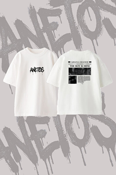 Anetos Ariana Grande_31 Design Back Printed Cotton White Oversize T-Shirt