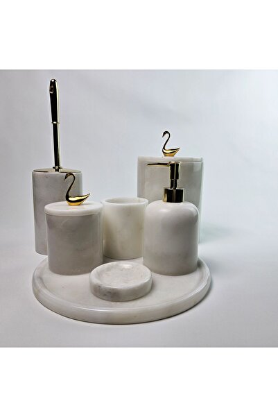 best side Snowflake 7-Piece Marble Bathroom Set Model 9104
