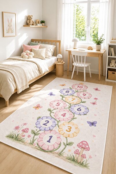 Kids room Teen room Play Rug Anti-Slip Sole Washable KC-133