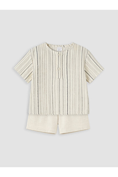 LC Waikiki Vizyon New Season Striped Baby Boy Shorts Set