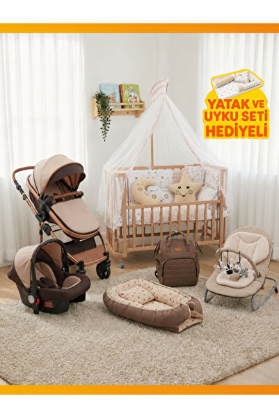 modabebekler Bebek Arabası Çift Yönlü Anne Yanı Asansörlü 15 Parça Bebek Çeyi...
