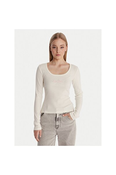 Guess Jeans Bluză de damă W6RP24KA0H1 Crem