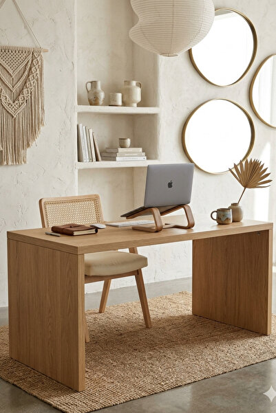 ibrahim suleiman al saqami Modern Polywood Office Desk 105×60×80 cm | Brown W...