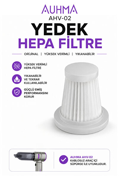 auhma AHV-02 Orijinal Yedek HEPA Filtre | Yüksek Verimli Toz Filtresi | Yıkan...