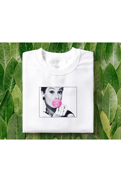 Grafftee Clothing تي شيرت أودري هيبورن بابلغام مطبوع للجنسين مقاس كبير