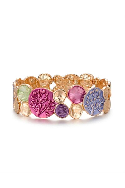 Mervişim Aksesuar Mineli Asymmetric Lucky Tree Shaped Multi Color Elastic Boh...