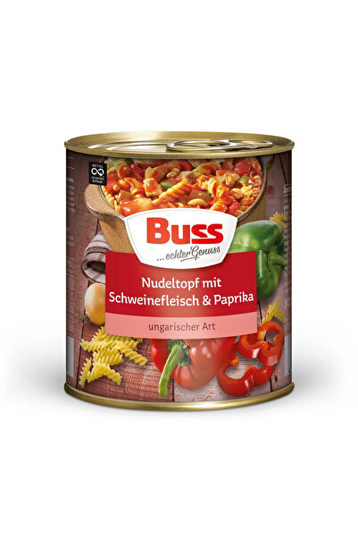 BUSS Tocanita cu paste, carne de porc si ardei gras, 800 g
