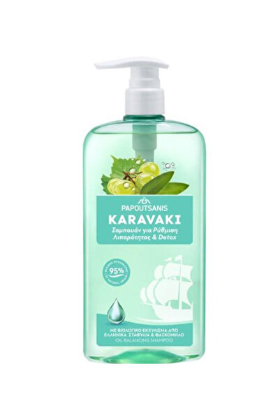 Karavaki Sampon pentru Par Gras, Detoxifiant - Oil Balancing Shampoo, 600 ml