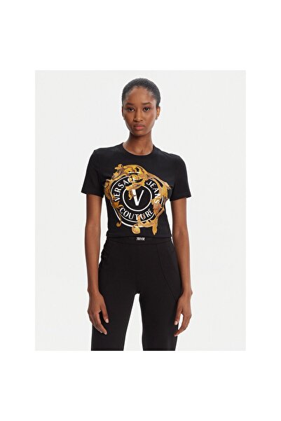 VERSACE JEANS COUTURE Tricou de damă 79HAHE01 CJ02E Negru