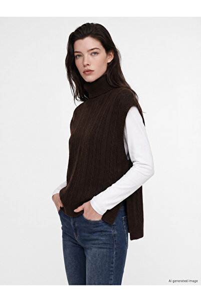LC Waikiki Peak New Season Turtleneck Patterned Women's Knitwear Sweater