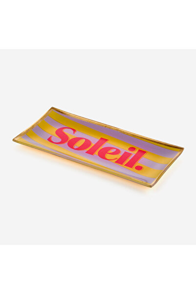 GIFT COMPANY Yellow Glass Soleil Decorative Plate 10X0,8X21 cm