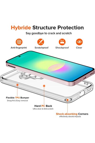 m.tk moveteck Samsung Galaxy A27 Uyumlu Kılıf Kamera Çıkıntılı Korumalı Yumuşak Şeffaf Renksiz Silikon Kapak