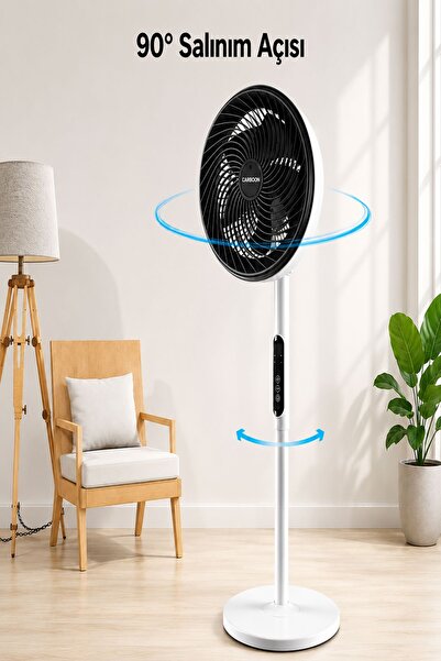 ULTRATEKNO FS-1683HR 10 İnç Hava Sirkülasyonlu Vantilatör 80W Uzaktan Kumandalı Dokunmatik Sessiz Ayaklı Fan 90° Salınımlı Zemin Vantilatör