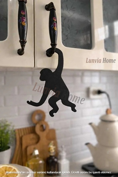 Lunvia Home Dekoratif Maymun Muz Askılığı – Tezgah Üstü Muz Standı, Meyve Ask...