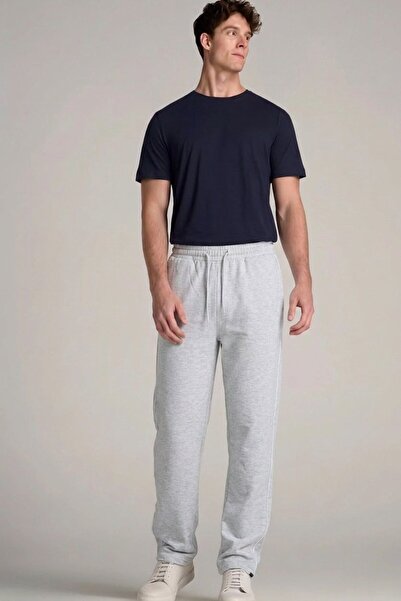 comstar Men's Printed Striped A.Gray Sweatpants with Elastic Waistband