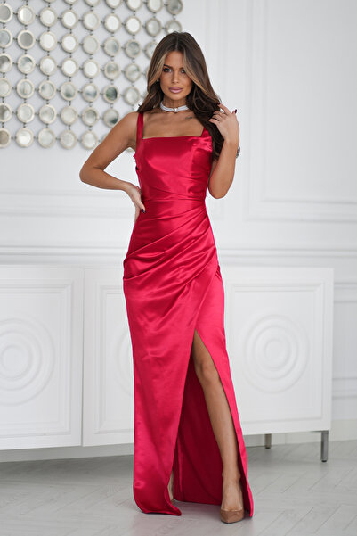 OEM Long Elegant Women's Dress Bicotone Red - Model 339-02