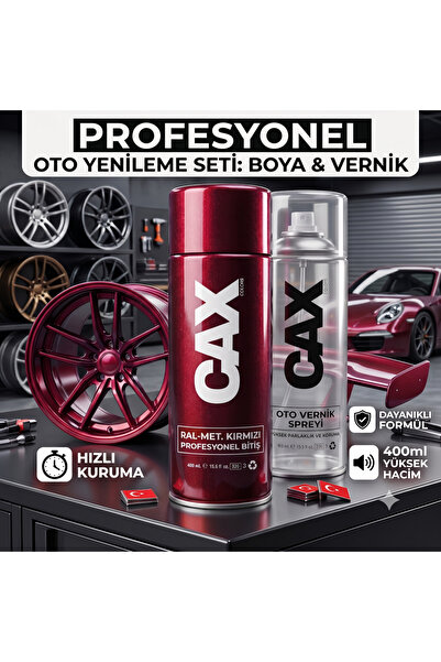 caxcolors CAX Colors Profesyonel Oto Yenileme Seti - metalik bordo Sprey Boya...